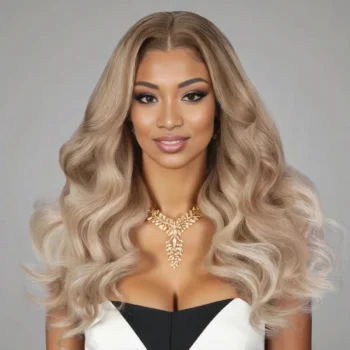 Ash Blonde Highlight Balayage Wigs Body Wave 6x5 Wear & Go Glueless Wigs 20-26 Inch Human Hair