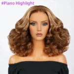 Piano Higlight Bomb Salon-Quality Luxurious Funmi Curly Glueless 6x5 Pre-Cut Lace Wig Thick Layered Bouncy Wavy Egg Curl Wig