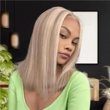 Barbie Blonde With Brown #P10613 Colored Short Bob Wig Highlight Straight 13x4 Lace Front Wigs