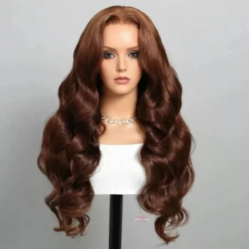 Color #4 Chocolate Brown Loose Body Wave 6x5 Lace 3D DOME Cap Wear Go C Part Glueless Mini Knots Pre-plucked Hair Pre-cut Lace Wig