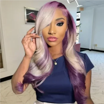 Ombre Purple Blonde Body Wave 6x5 Lace Wig | Glueless