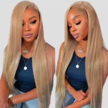 13x4 Lace Wigs Milk Tea Brown Light Flaxen Brown Cozy Blonde Pre Cut 6X5 Hd Lace Closure Long Glueless Wear Go Wig