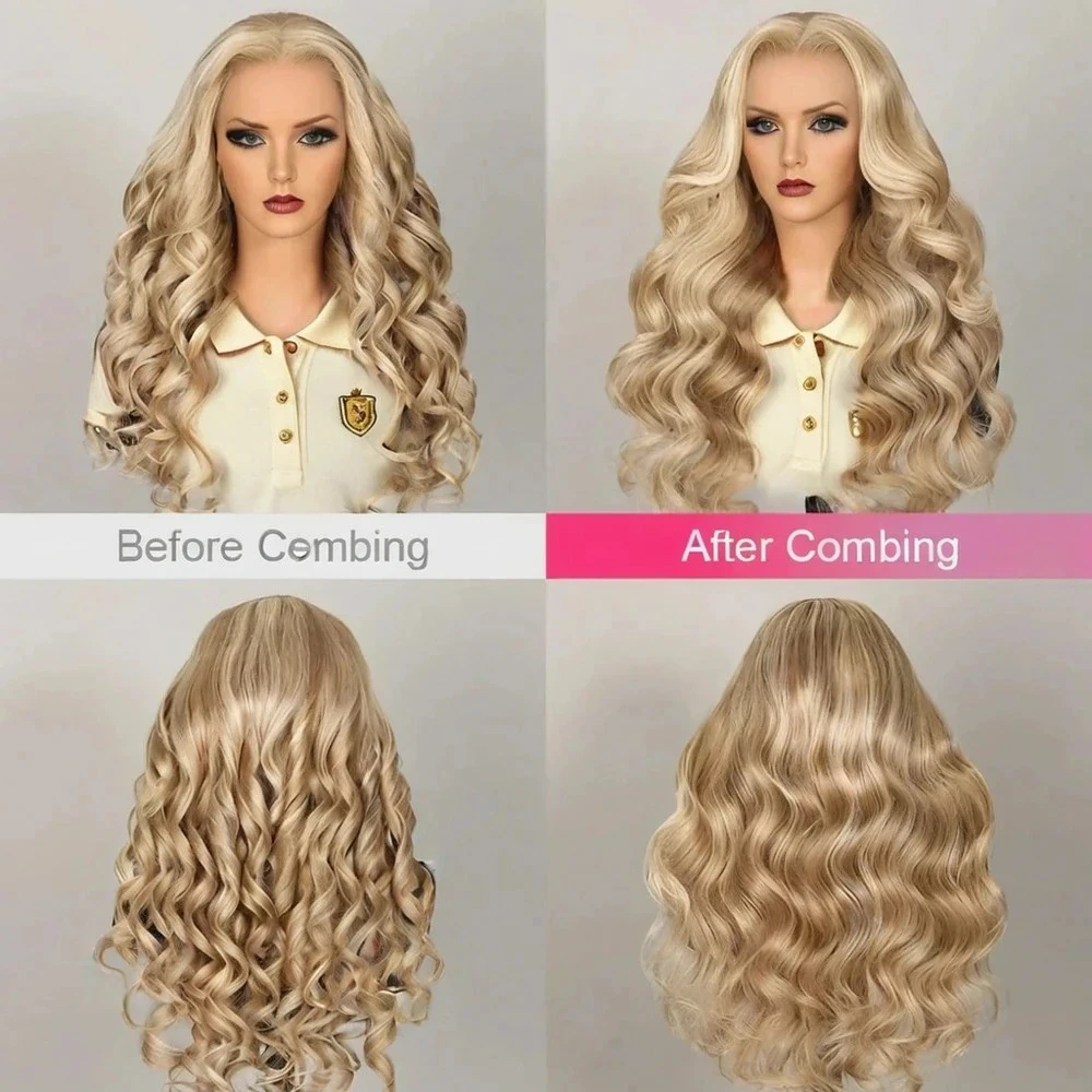 9. Megalook13x4LaceFrontBlondeKhakiWigWithLongWavyForWomen_20240529