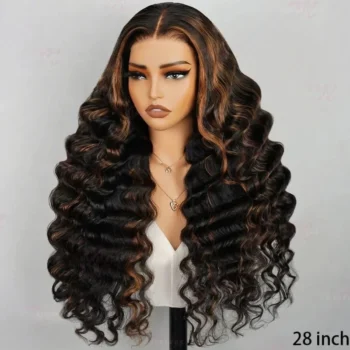 6x5 Invisible Knots & 13x4 Pre-All Glueless Blonde Highlight Body Wave Wigs Breathable Cap