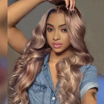 Strawberry Blonde Ombre Wigs Body Wave 13x4 Lace Frontal Wigs With Natural Hairline