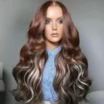 Perfectly Blend Multi-dimensional Highlights Color 13x4 HD Lace Frontal Face-framing Body Wave Human Wig Ship Within 12 Hours