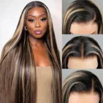 1. BalayageHighlightColored13x4LaceFrontalWigsBodyWave