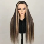 1. BalayageHighlightColored13x4LaceFrontalWigsBodyWave