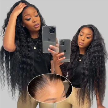 Loose Curl Water Wave 13x4 Transparent Lace Front Wigs 18-30 Inch 150% 200% Density Human Hair Curly Wigs