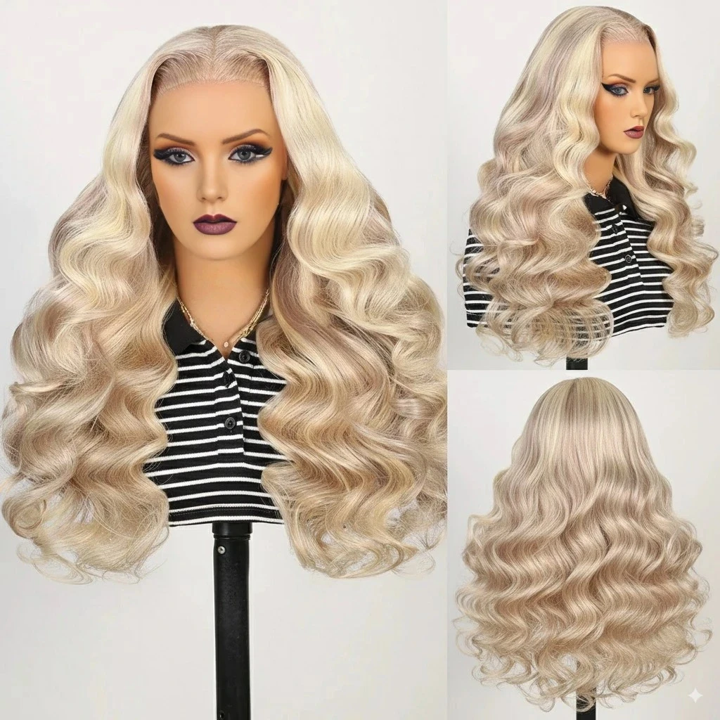 1. Blonde-highlight-body-wave-wig-in-different-angles