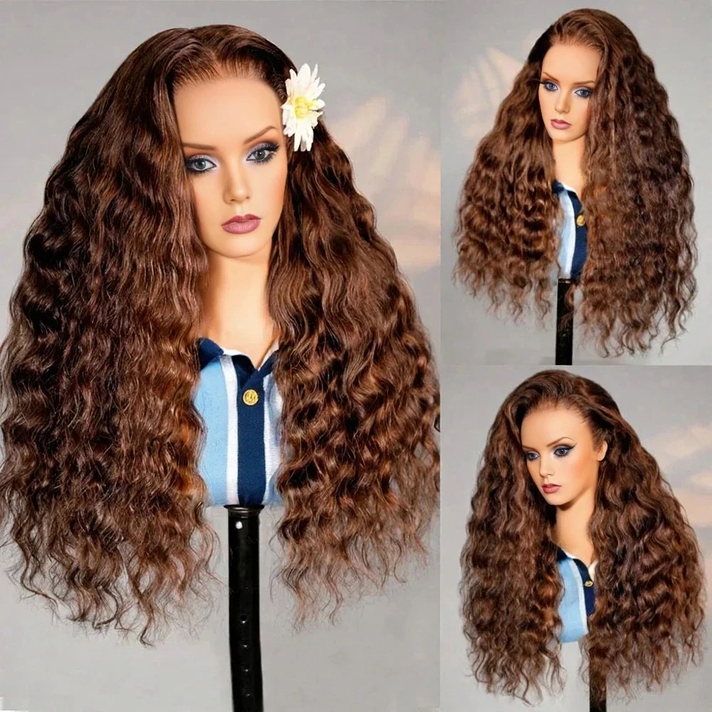1. Brown-loose-curl-lace-wig