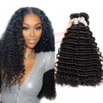 Deep Wave Curly Hair Extension 3 Bundles Deal 100% Natural Human Hair Weaves Double Weft No Shedding