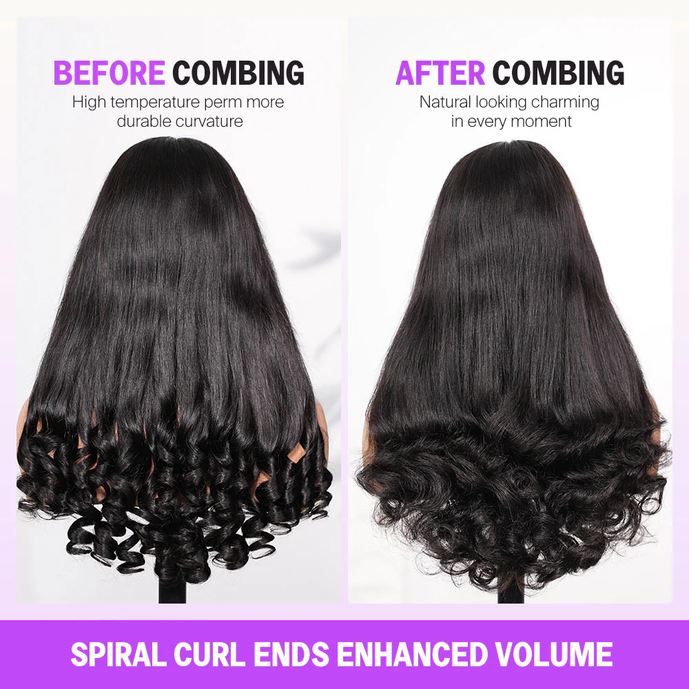 2. Straight-13-6-wig-with-spiral-curl-ends-before-vs-after-combing