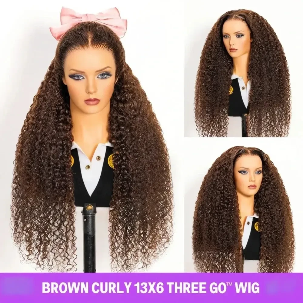 3. Chocolate-brown-curly-13-6-three-go-wig-model-show