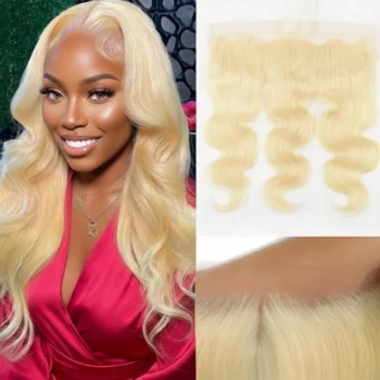 #613 Blonde Straight & Body Wave 13x4 Transparent Lace Closure Frontal Free Part