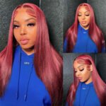 13x4 Lace Front Wigs 99J Burgundy Human Hair For Black Woman