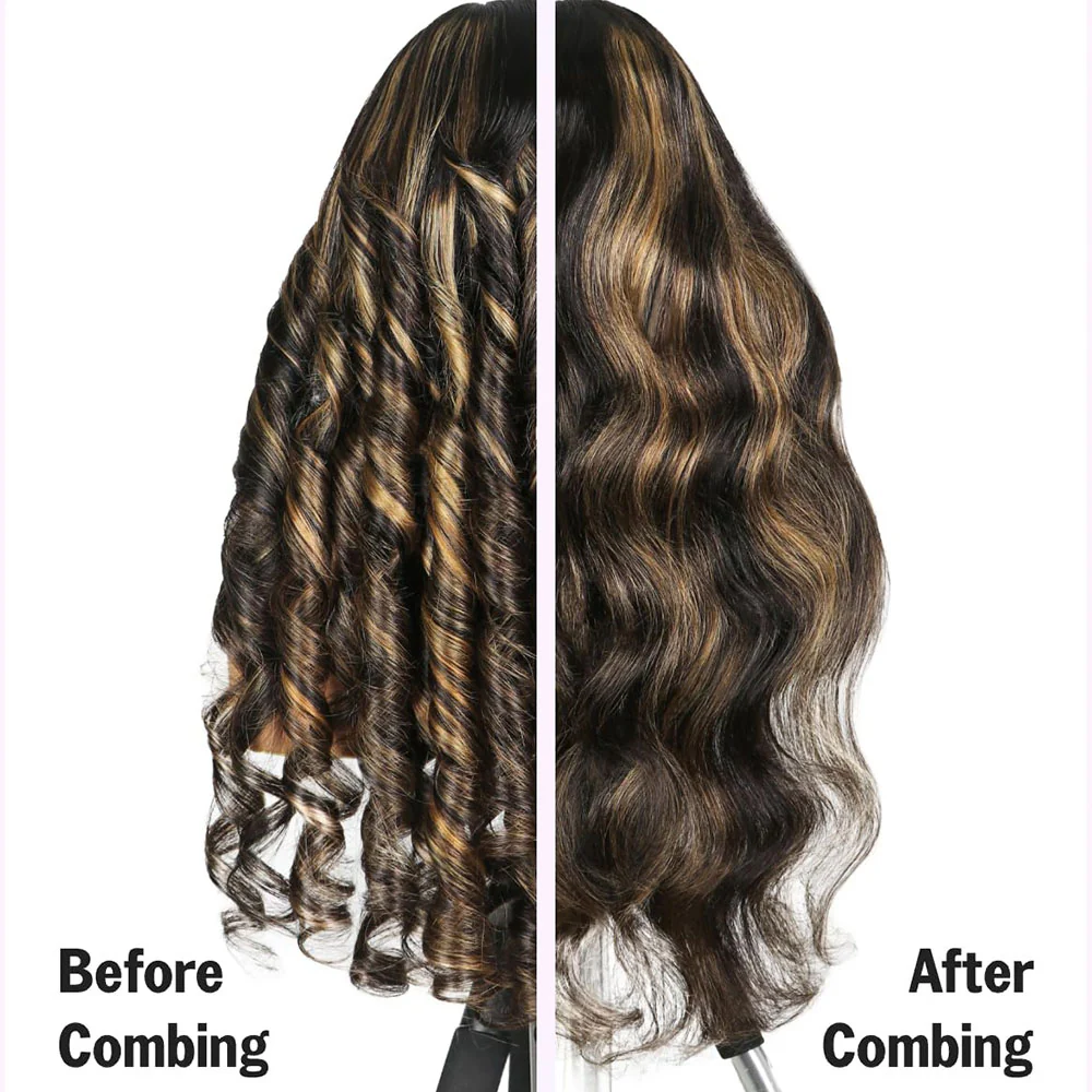 9. Balayage-highlight-body-wave-wig-before-and-after-combing