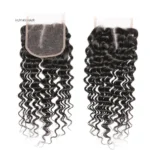 5x513x613x4 Transparent Lace Frontal Closure Brazilian Deep Wave Virgin Hair Ear to Ear Frontal Free Part