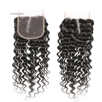 5x513x613x4 Transparent Lace Frontal Closure Brazilian Deep Wave Virgin Hair Ear to Ear Frontal Free Part