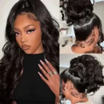 360 Full Lace Glueless Body Wave Wigs Invisi Drawstring Natural Black Pull & Go