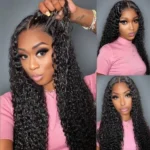 360 Full Lace Glueless Jerry Curly Wigs Invisi Drawstring Natural Black Pull & Go